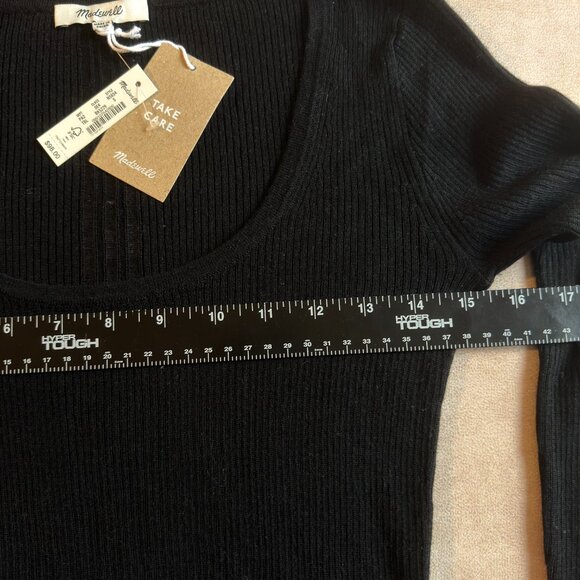 Madewell Merino Wool-Silk Blend Scoopneck Sweater • size small • NWT • NS654 - Picture 8 of 13